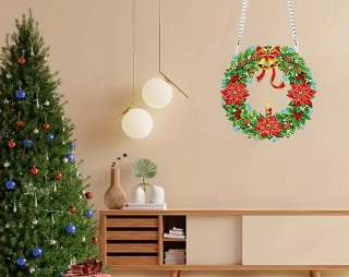 DIY Diamond Painting Weihnachtsdekoration Anhänger, Weihnachtsglockenkranz